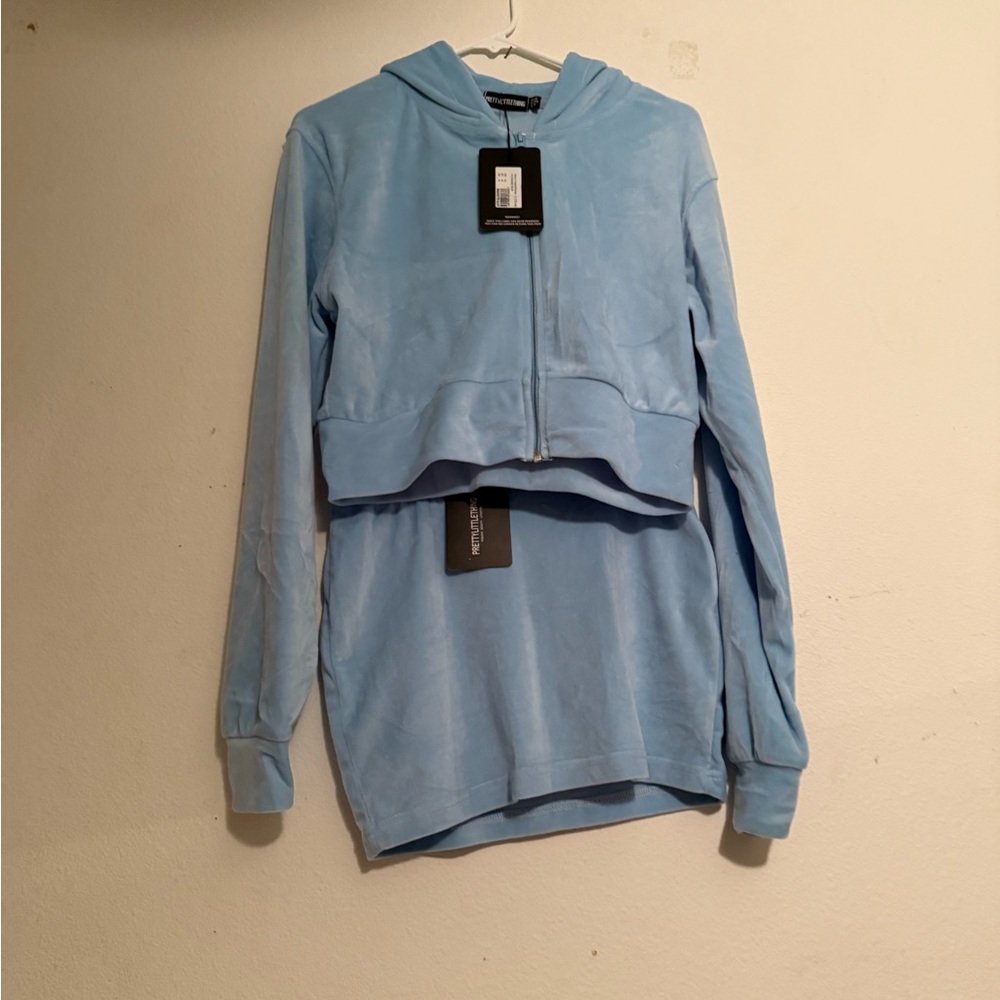 PrettyLittleThing Sky Blue Zip-Up Jacket